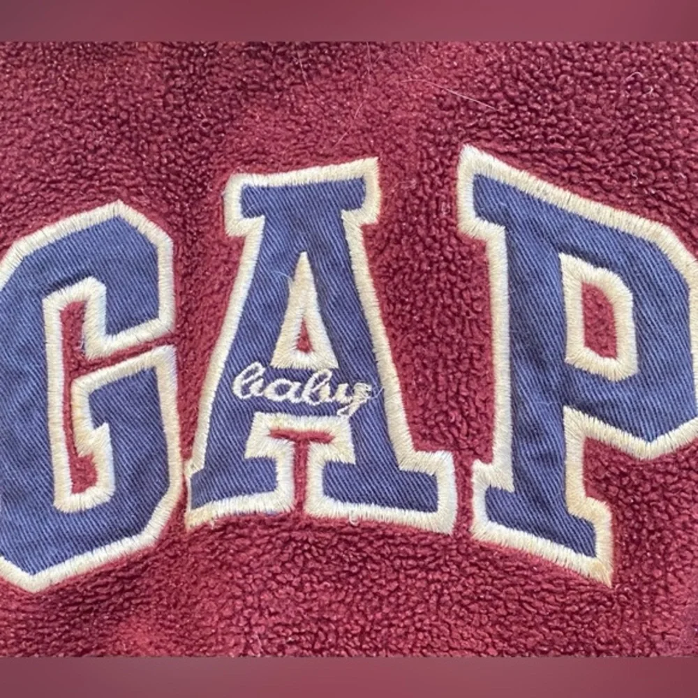 Vintage Baby Gap‎ 3xl 30-36 Month Maroon Graphic 100% Polyester Hoodie
